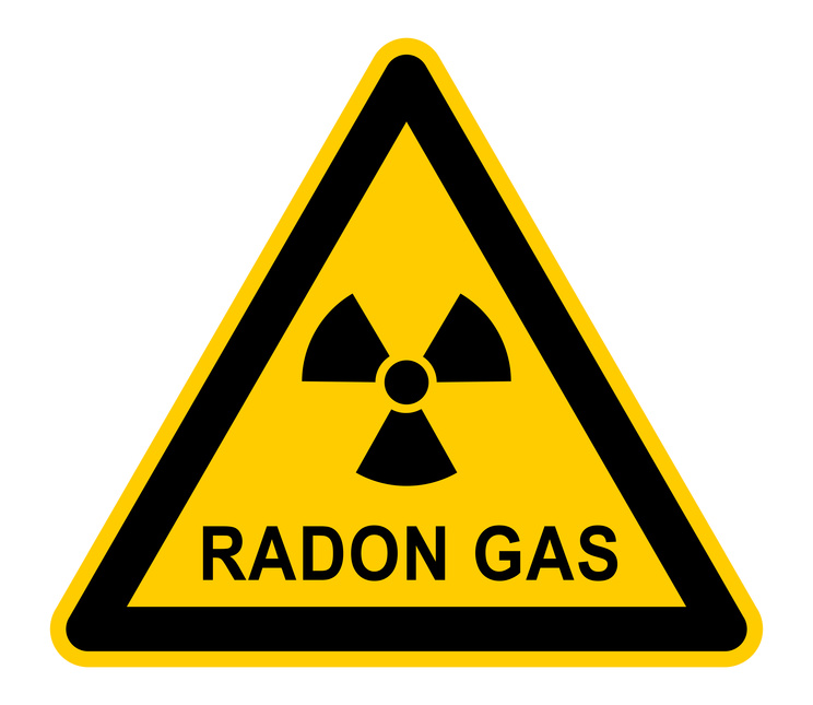 wso329 WarnSchildOrange – german: Radongas – Gefahr / Radonstrahlung in Häusern – english: Danger / radon gas in houses – Radon Radiation – xxl g6052